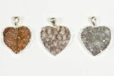 Lot: Druzy Amethyst Heart Pendants - Pieces #84081-1